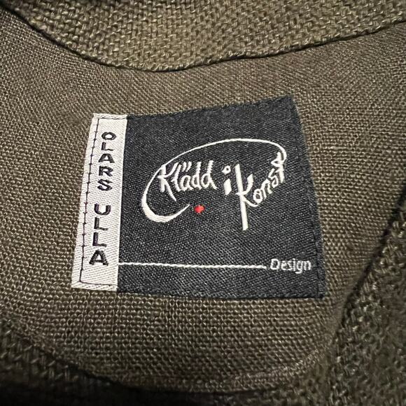 Olars Ulla Women Jacket 100% Linen One Size Green 2 Button Oversized Lagenlook - Picture 6 of 7